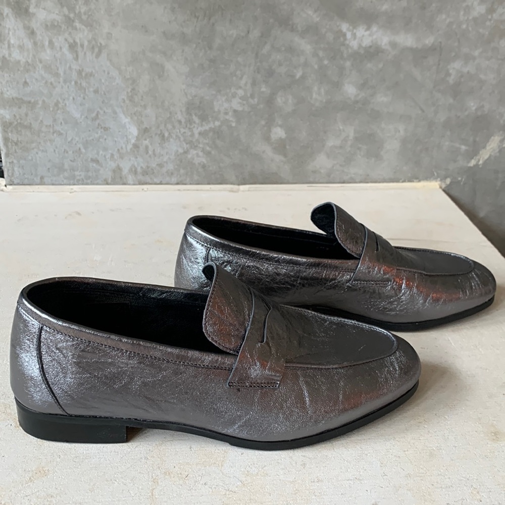 Handmade Italian pewter loafers